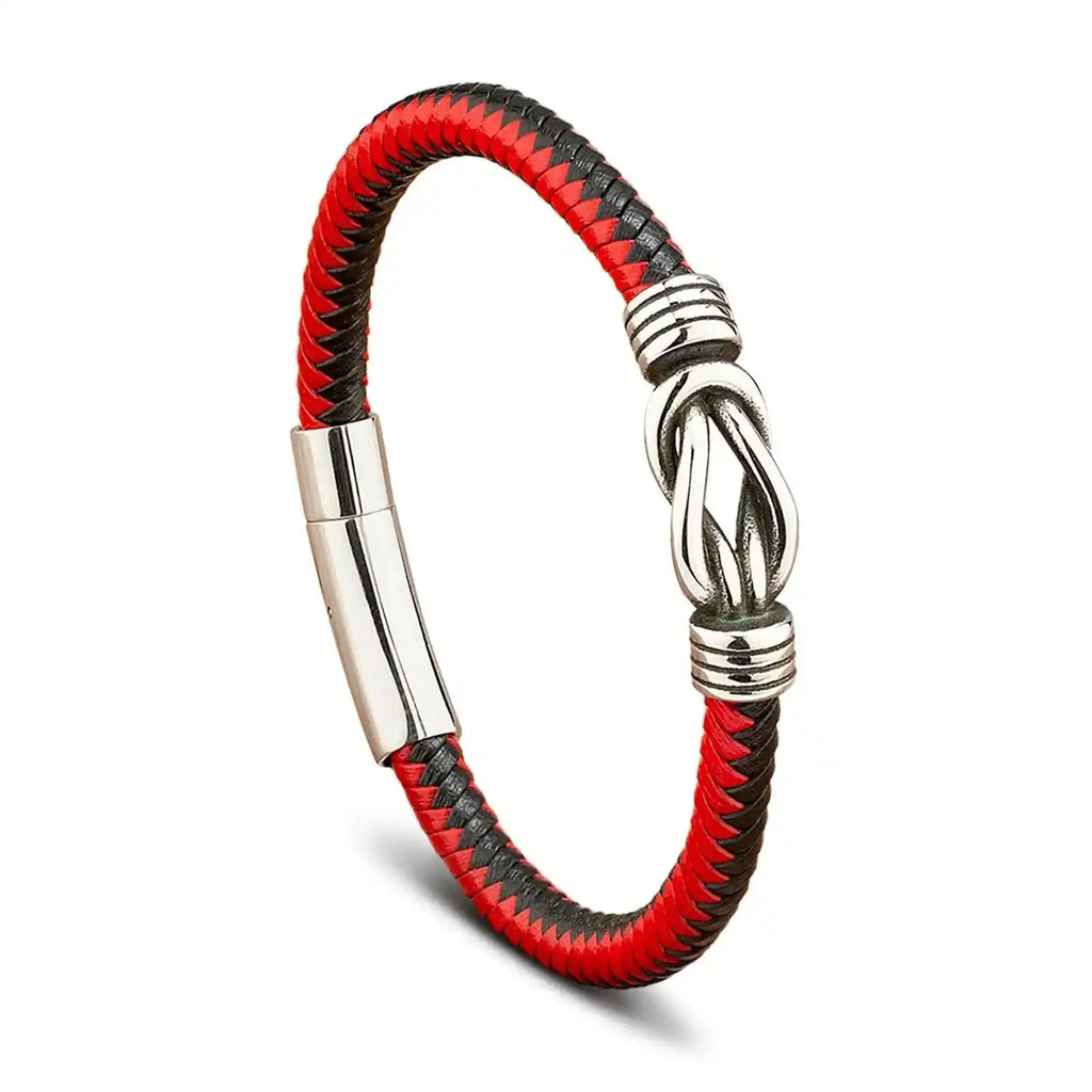 Orion Genuine Leather & Steel Bracelet