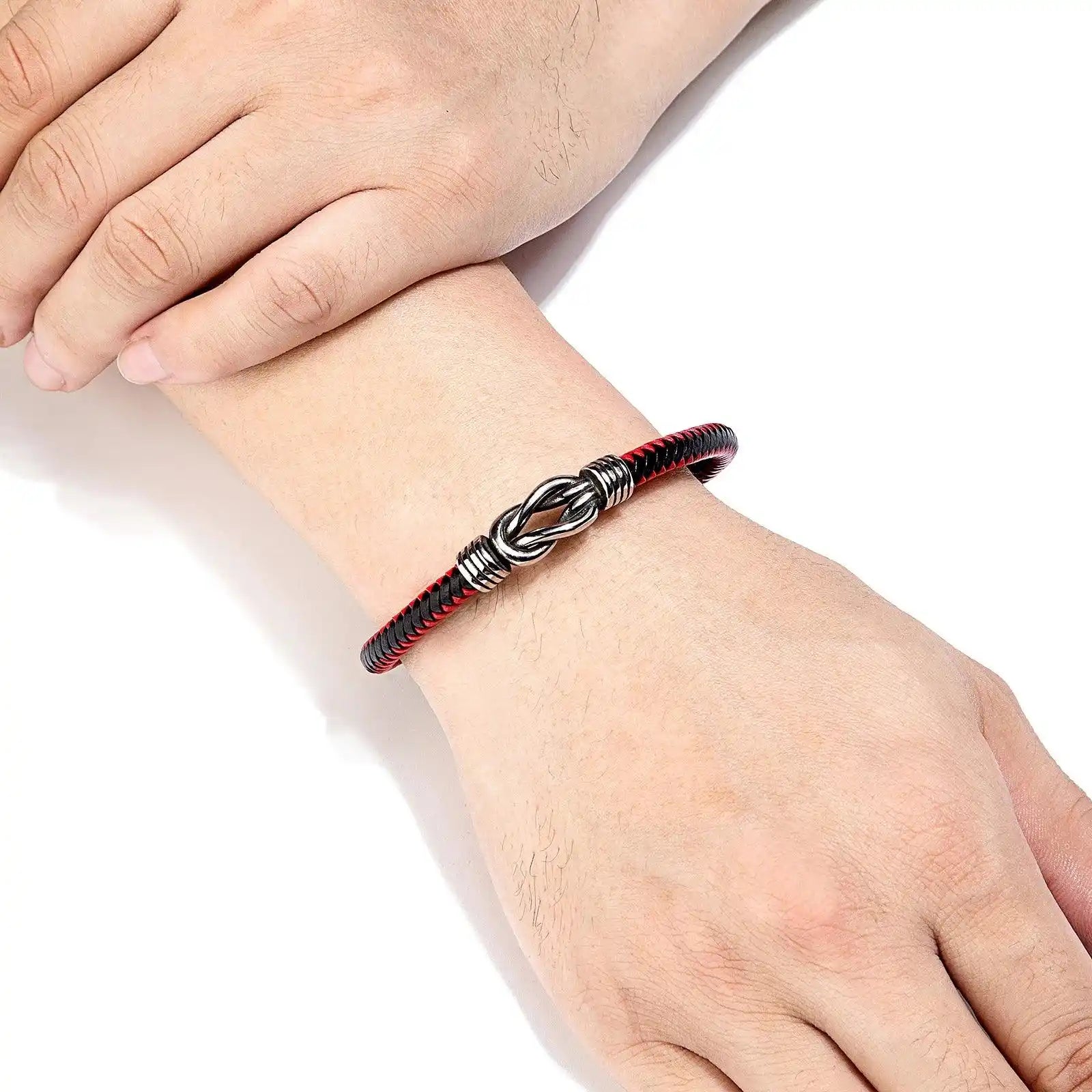Orion Genuine Leather & Steel Bracelet