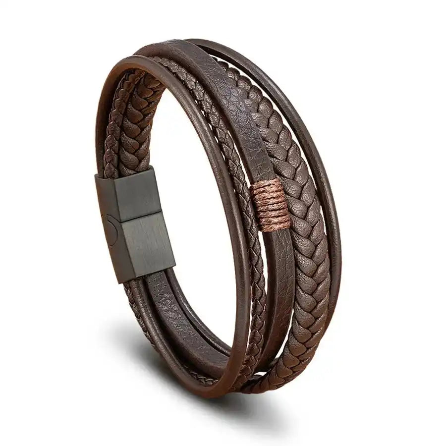 
                  Bracelet en cuir et acier de Taormina
                