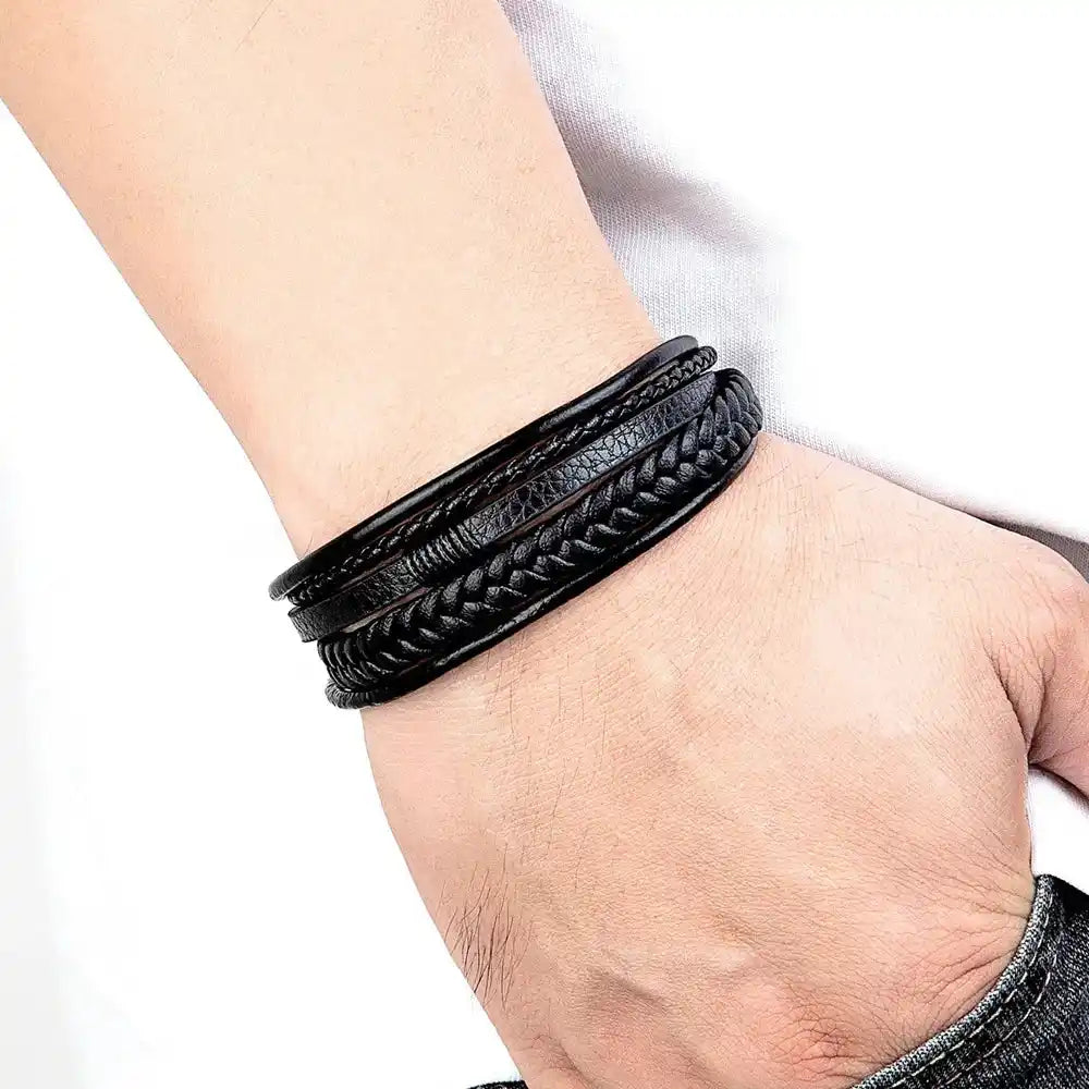 Taormina Leather & Steel Bracelet