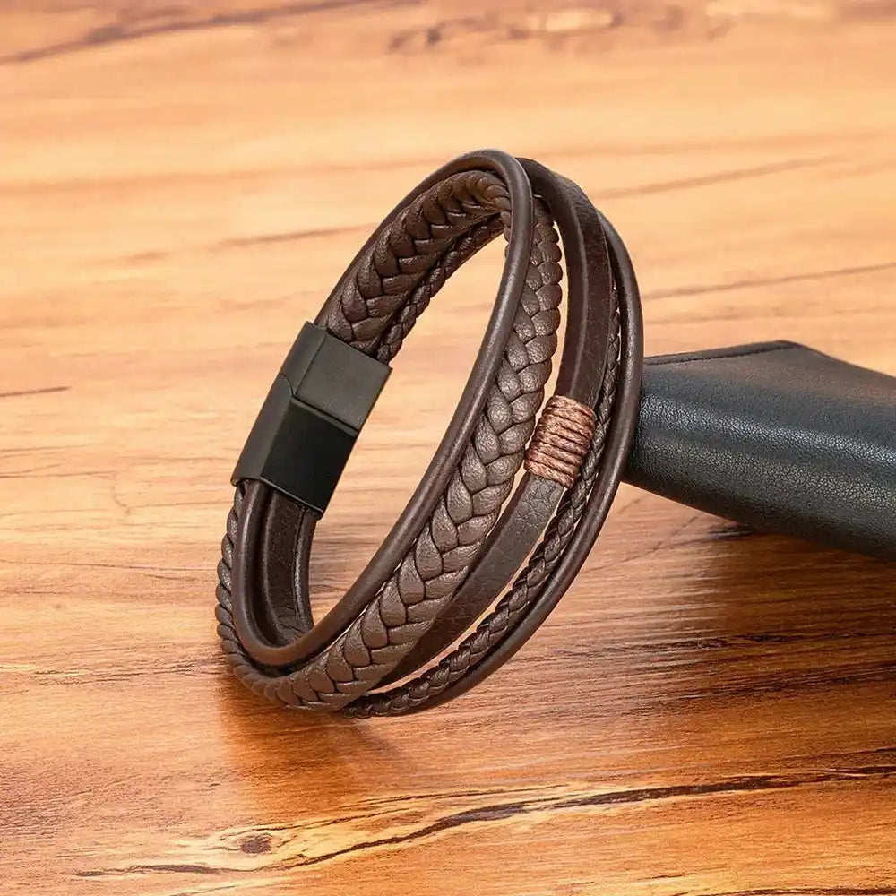 Taormina Leather & Steel Bracelet